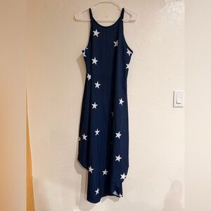 Navy Blue Star Print Maxi Dress
